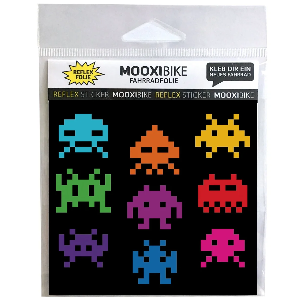 Fahrrad Aufkleber Space Invaders – Reflektierende Fahrrad Sticker