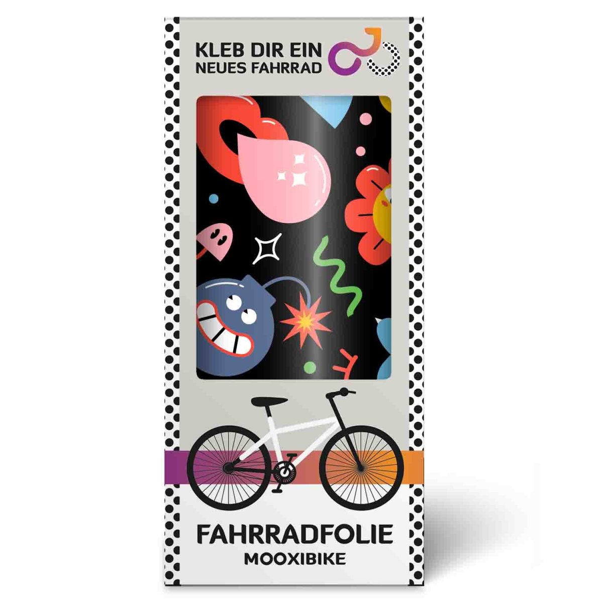 Muster Funny Peace - Regenbogen Comic Fahrradfolie – Bild 4